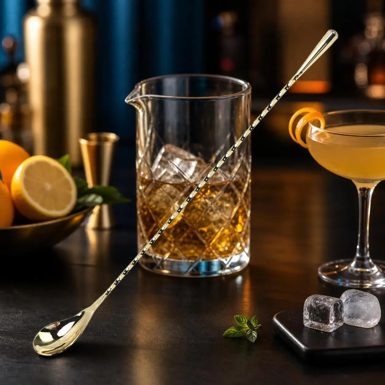 Stainless Steel Long Handle Cocktail Spoon Spiral Teardrop Mixing Bar Spoon 20/30/40cm Kitchen Bar Home Drink Accessory Tea