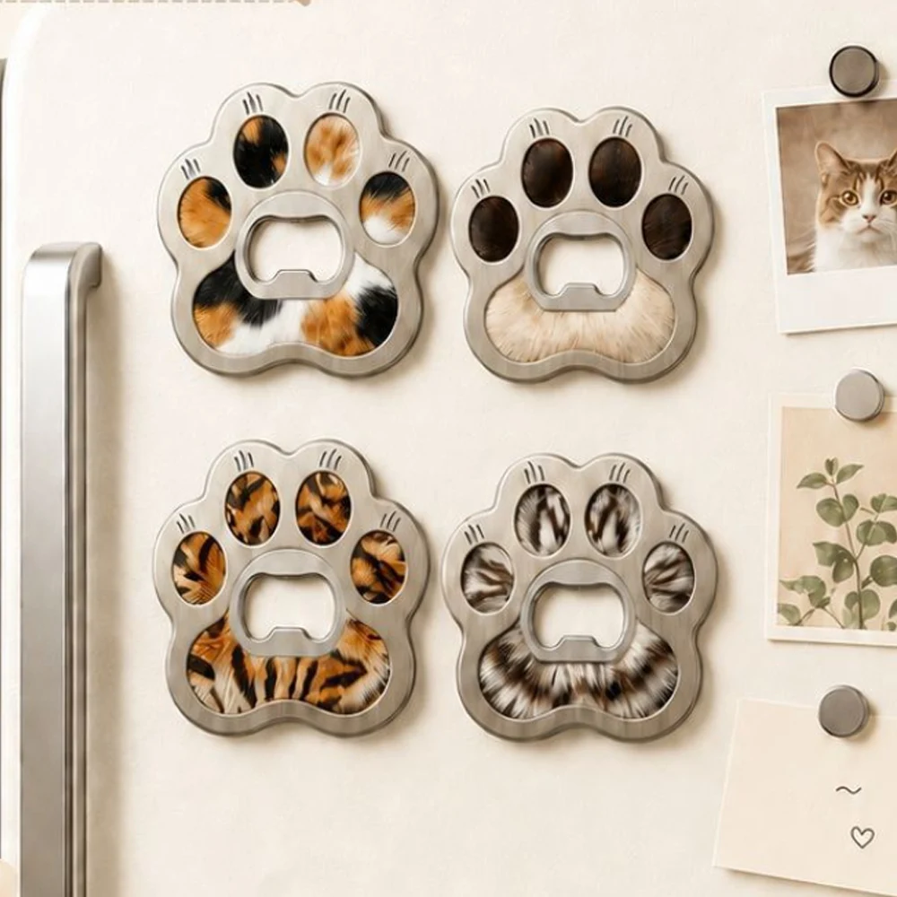 Creative pet EDC dog paw bottle opener, creative advertising campaign gift metal bottle opener refrigerator magnet magnetic