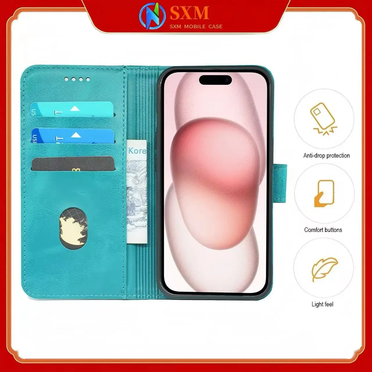 

Suitable for Samsung Galaxy flip phone case, calfskin front buckle bracket, mobile phone holster