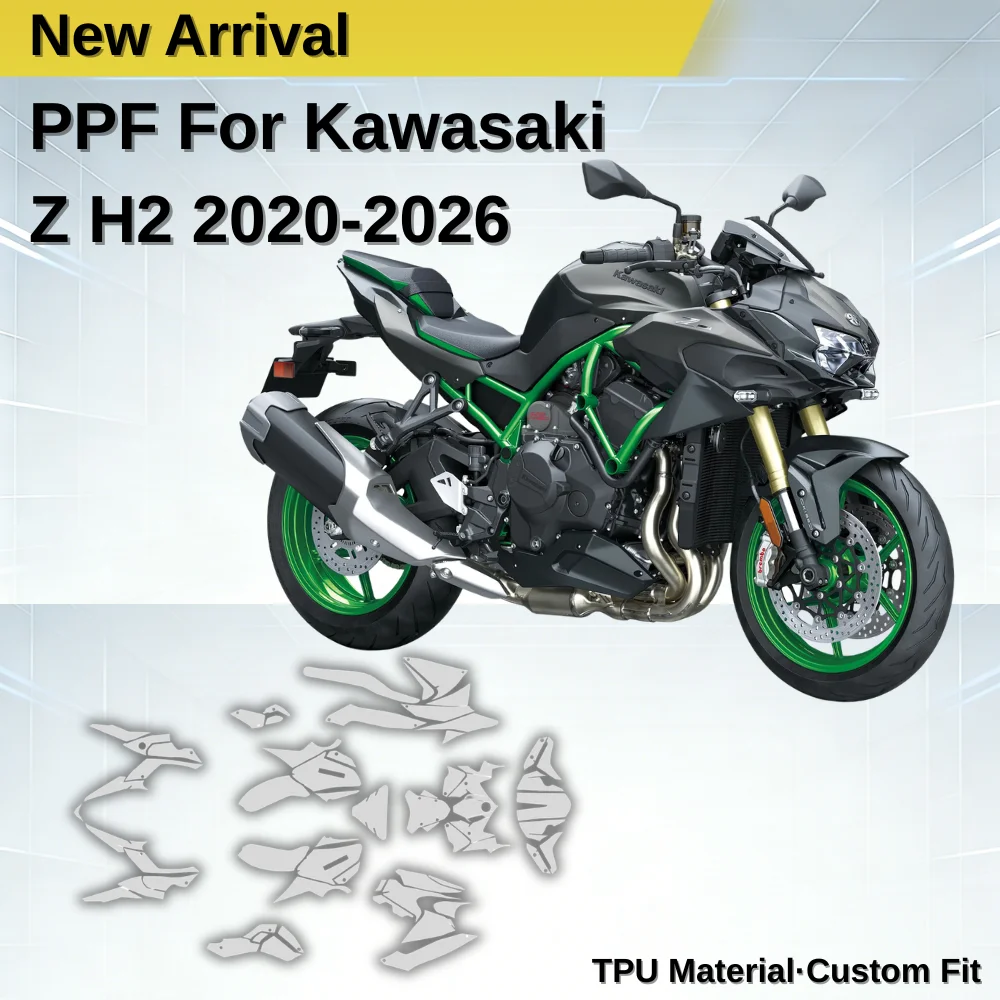 

For Kawasaki ZH2 2026 TPU Paint Protection Film PPF Motorcycle Body Clear Protective Wrap Anti-Scratch Self-Healing Fit 20-26