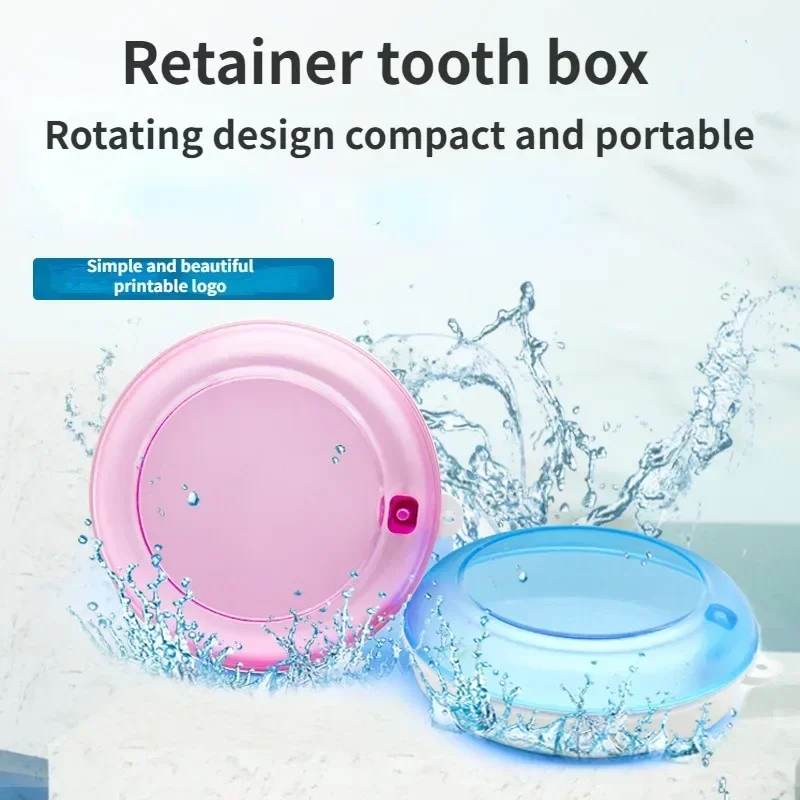 Caja giratoria para Dentaduras postizas, caja de almacenamiento para corrección Dental, retenedor para cuidado de ortodoncia, herramienta Molar portátil