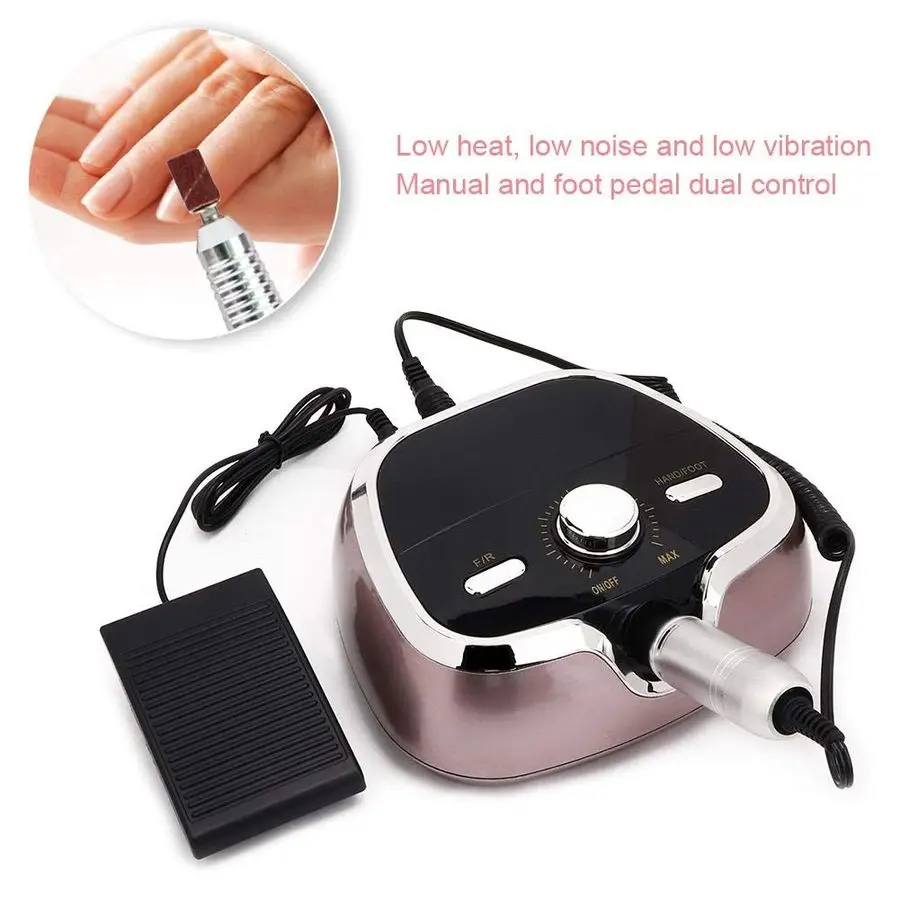 آلة حفر الأظافر الكهربائية الاحترافية، 35000 دورة في الدقيقة 6 بت دواسة القدم مجموعة أدوات مانيكير لصالونات التجميل لإزالة الأكريليك، باديكير am #2