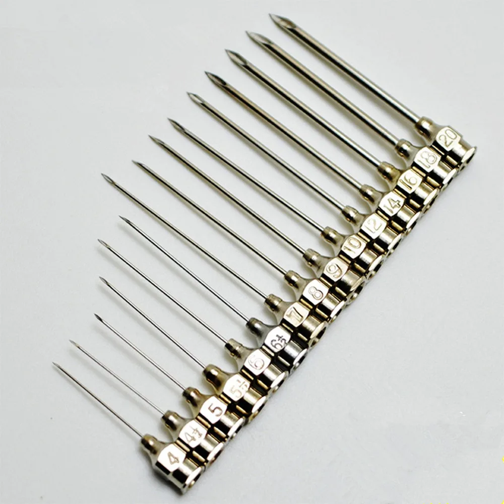 10pcs #4 #4.5 #5 #5.5 #6 To #20 Stainless Steel Veterinary Needle Syringe Needle Dispensing Needles Laboratory Sampling Needle