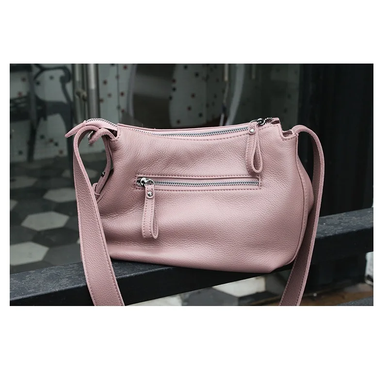 Soft Leather Wide Strap Crossbody Bag Women 2024 New Designer Handbag Purses Real Leather Single Shoulder Messenger Fashion Bag