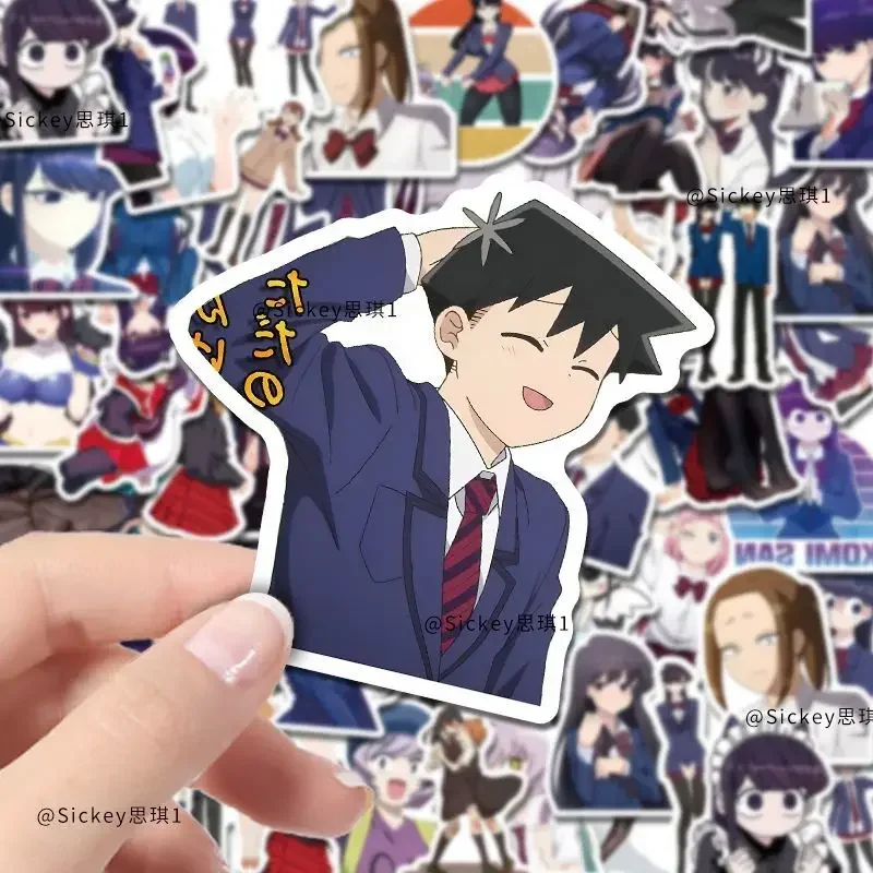 Komi San Wa Komyushou Desu Anime Autocollant, Kawaii Water Verde Techou Tickers Stacquercing, Kawaii Laptop Phone Case, Cute Decorative