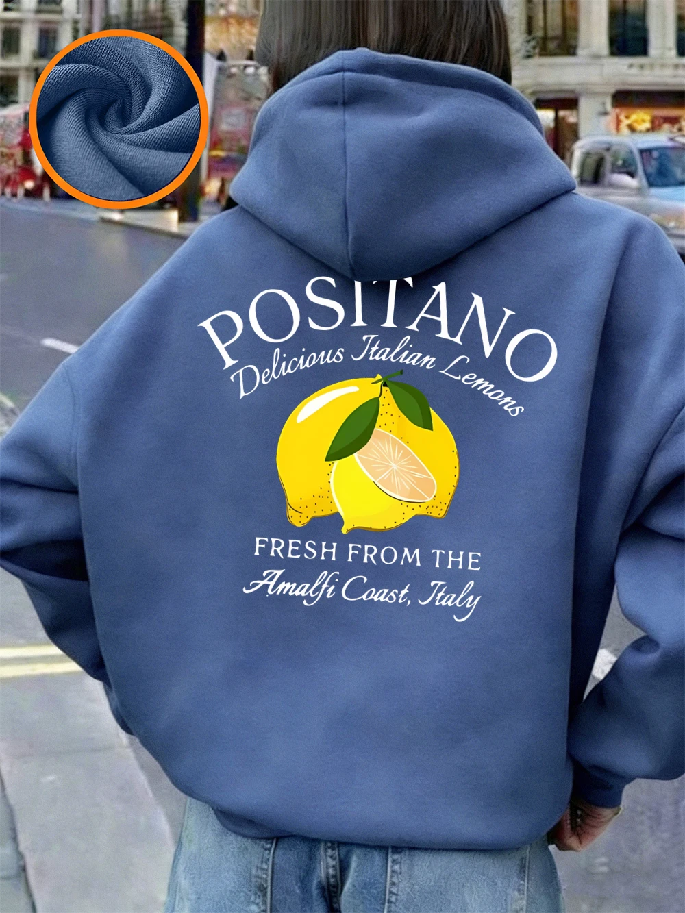 

Positano свежие толстовки с принтом лимона, женские зимние флисовые теплые пуловеры, базовые толстовки с карманами, повседневная свободная женская одежда