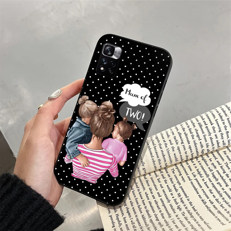 Mama Mom Son Daughter Phone Case for Xiaomi Redmi note 13 12 11 10 Pro 12S 11S 10S Redmi 10 13C 9C Funda