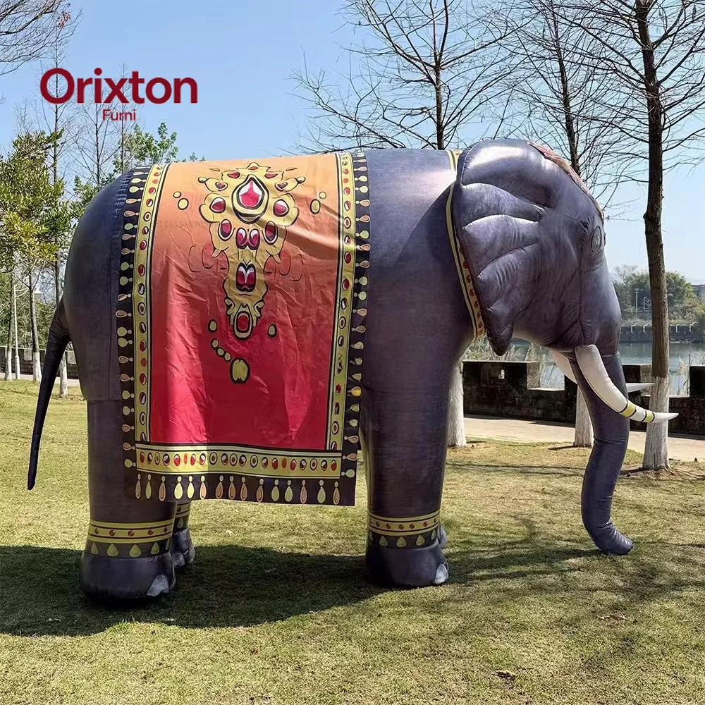 Festive inflatable elephant costume, traditional Indian decorated inflatable elephant set,