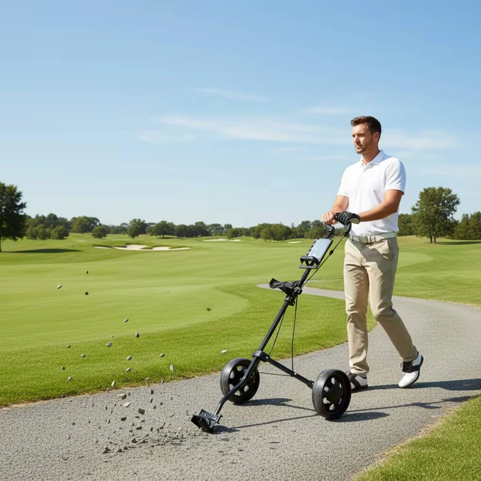 Golf Bag Cart Collapsible Two-Wheel Golf Cart Portable Trunk-Friendly for Golfers