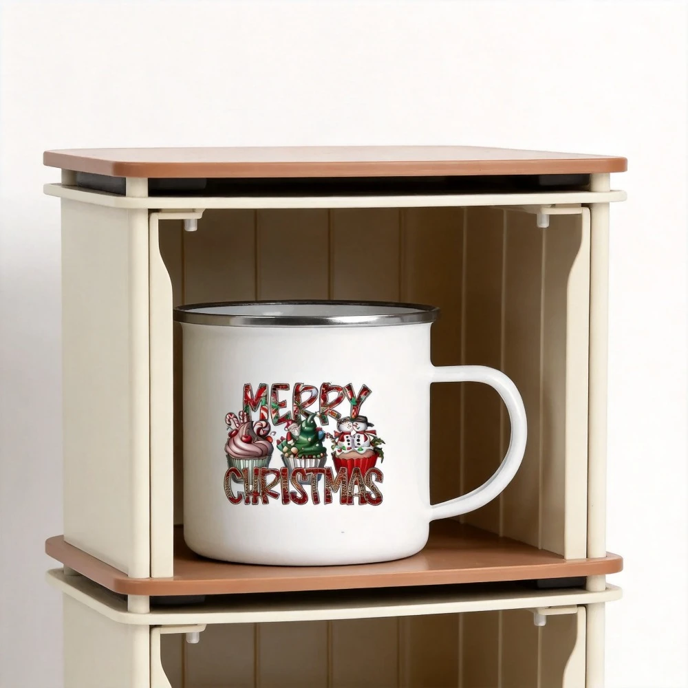Taza de café esmaltada con diseño de chica que ama la Navidad, hermosa taza de café, taza de cerveza, taza para té, taza divertida y original para viajes.