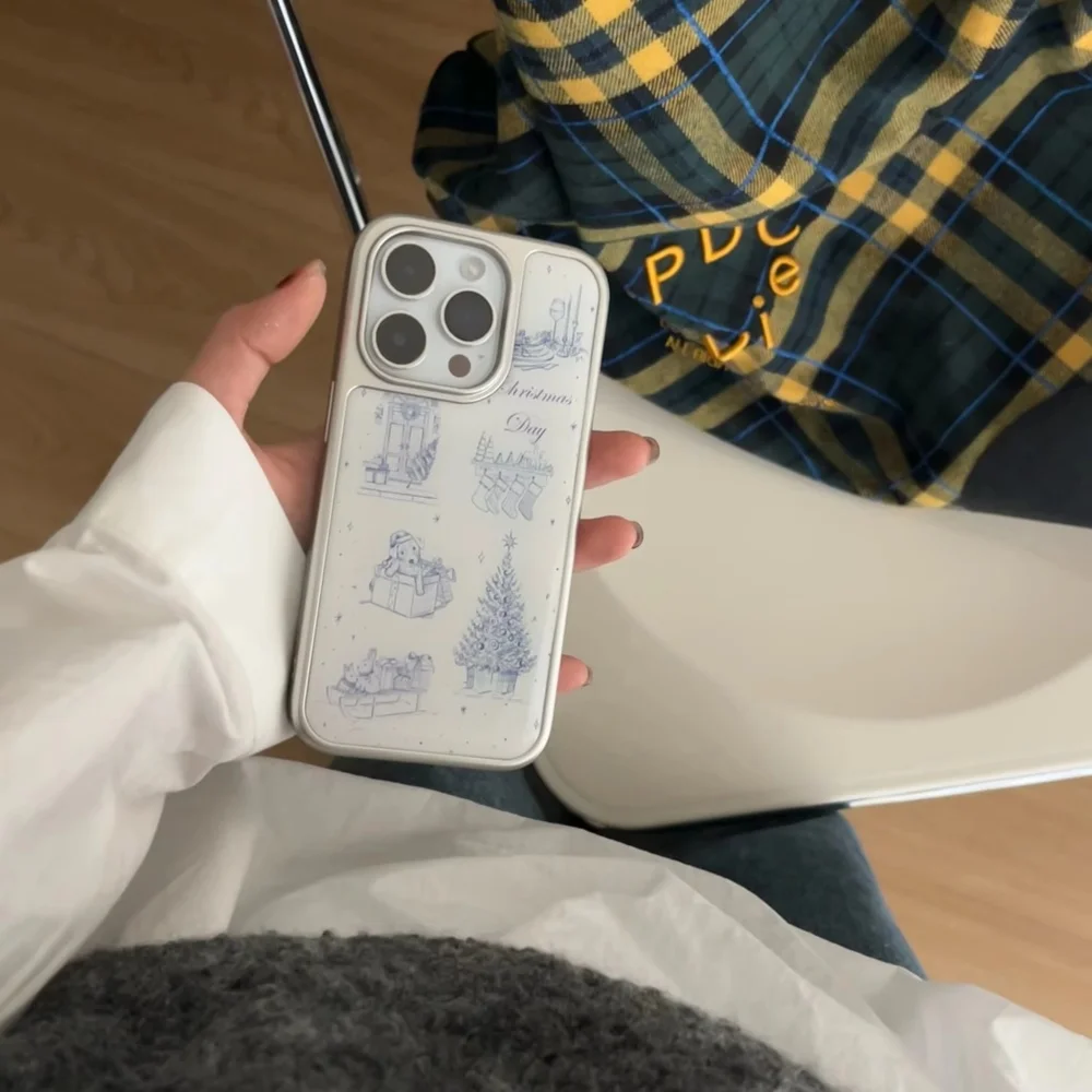 عيد الميلاد رسم الشتاء فيبي مطلي الراتنج الصب جراب هاتف آيفون 17 الهواء 16 برو ماكس 15 14 زائد 13 12 11 الغطاء الخلفي