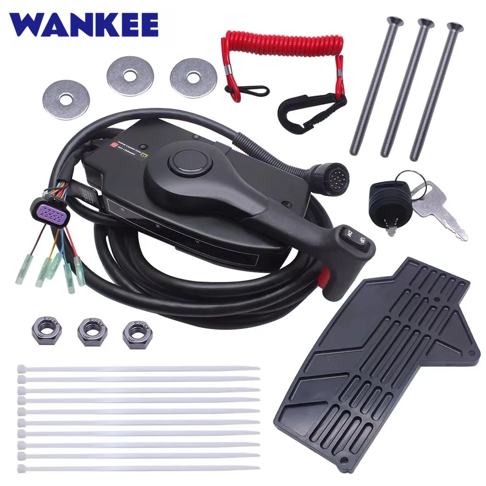 Remote Control Box 881170A13 with 14 Pin 15FT Cable Side Mount for Mercury Outboard