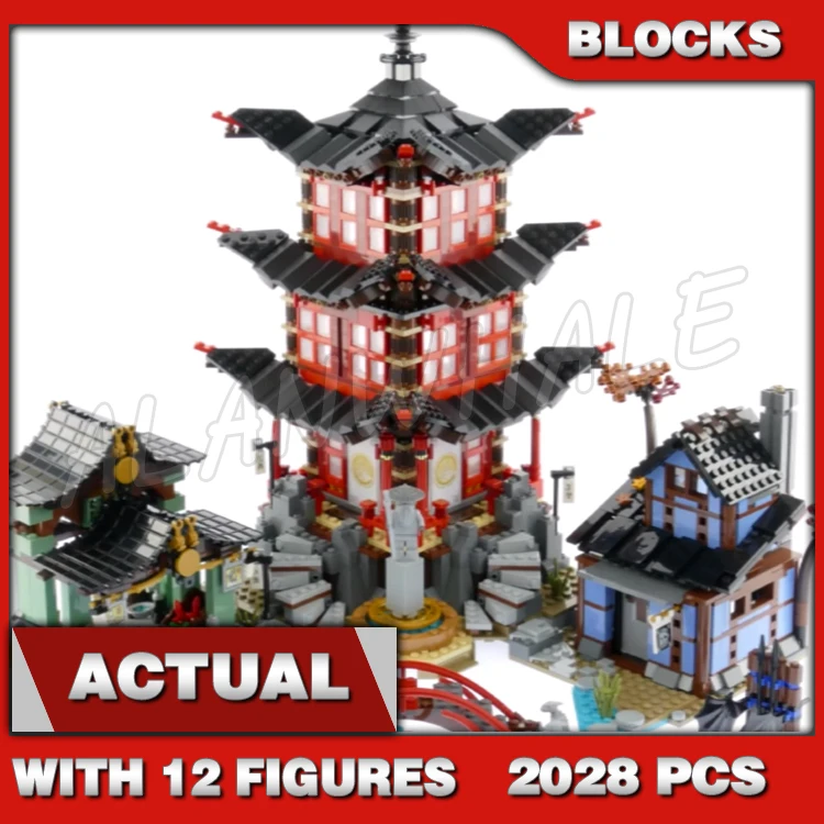 

2028pcs Shinobi Temple of Airjitzu Village Blacksmith Workshop Smugglers Market 10427 Building Block Sets Compatible With Model