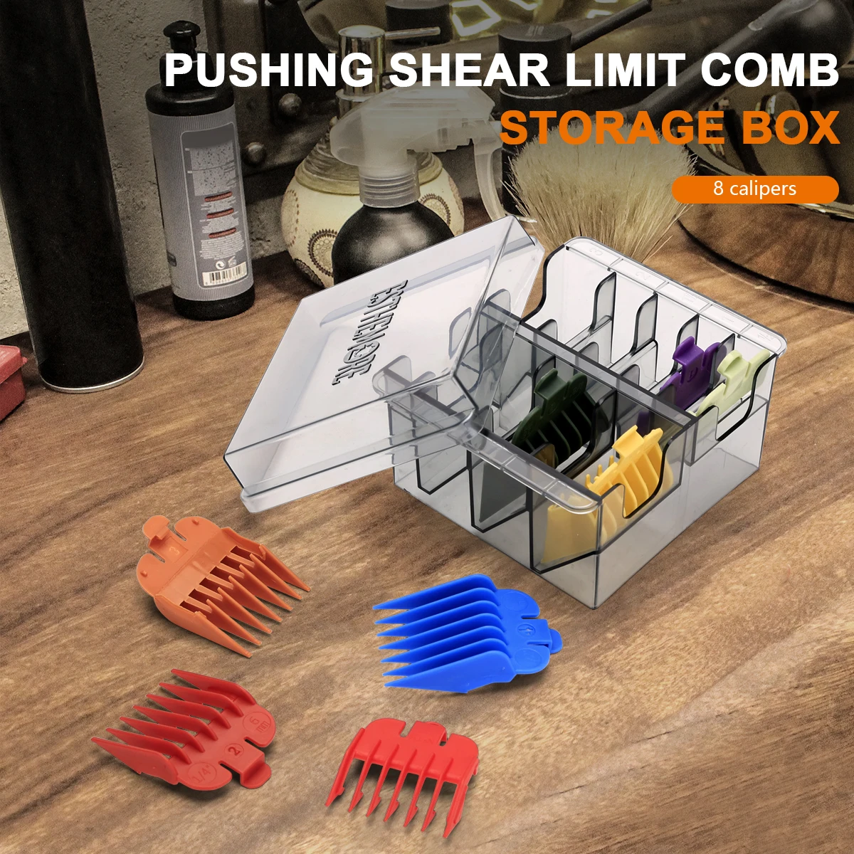 

Salon Hairdresser Limit Comb Storage Box - Hair Clipper Positioning Caliper Comb Organizer Holder Essential Barbershop Accessory