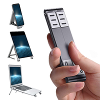Multifunction Stand 3 in 1 Tablet Pc Phone Stand Portable Aluminum Alloy Mini Foldable Mobile Ipad Metal Laptop Stand ForMacbook