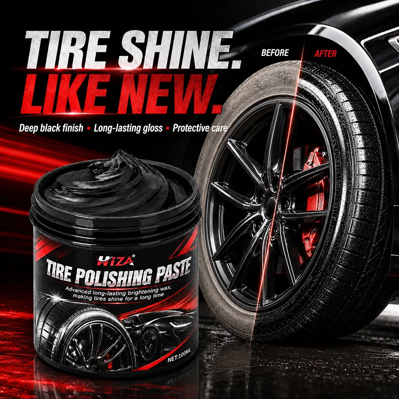 All-Purpose Tire Dressing & Gloss Wax. Anti-Aging, Prevents Cracks & Blackens. For Car & Motorcycle Tires & Plastic Parts.