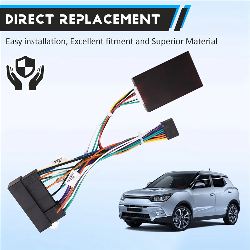 

Car Radio CAN Bus Decoder Canbus Power Cable Canbus Adapter Wiring Harness For Ssangyong Tivolan 2014+-AD39
