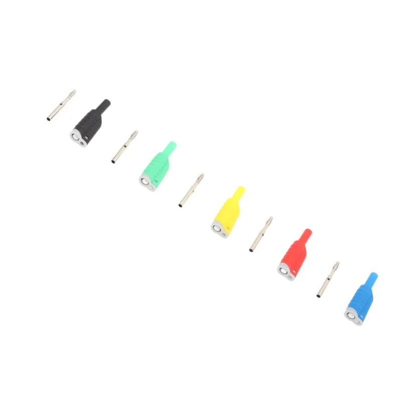 5 Pcs 4mm Stackable Banana Plug 5 Colors Safety Insulated Banana Plug Connector 1000V Maximum 25A
