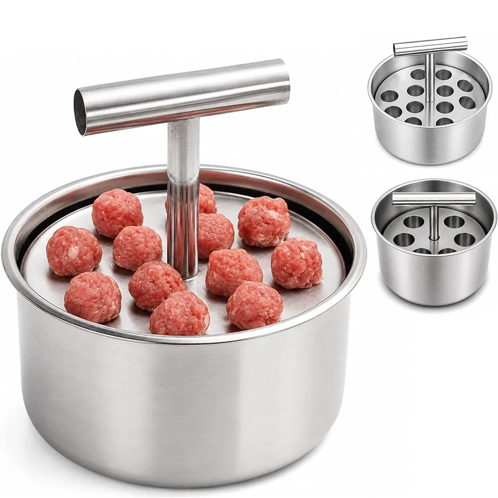 D9 NEW Upgrade 6/12 Ball Manual Meatball Maker Tool Stainless Steel Meatball Making Mold Kitchen Items Meatball Press Mold Tools