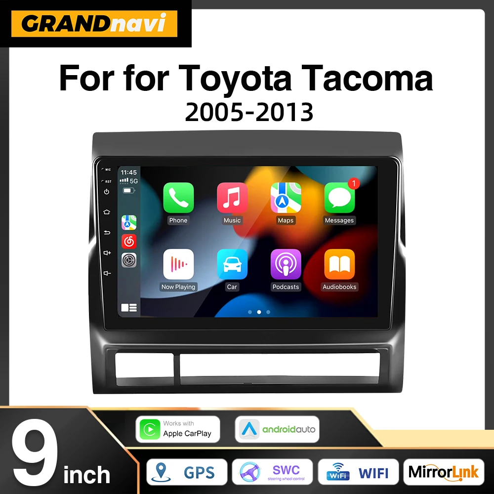9” Android 13 Car Radio For Toyota Tacoma 2 Hilux 2005-2013 Multimedia Player Wireless Carplay Android Auto Stereo GPS DSP WIFI