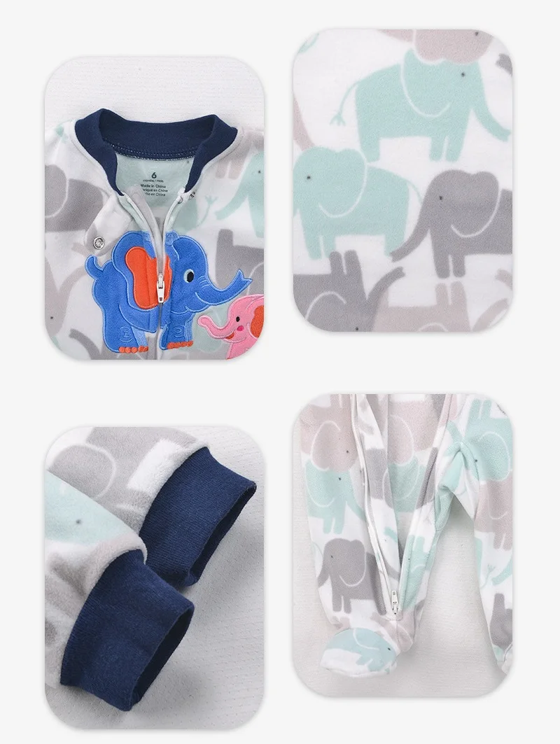 2023 Newborn Baby Clothes Long-Sleeve Polar Fleece Infant Baby Boy Romper Cute Animal Pattern Toddler Girls Jumpsuit