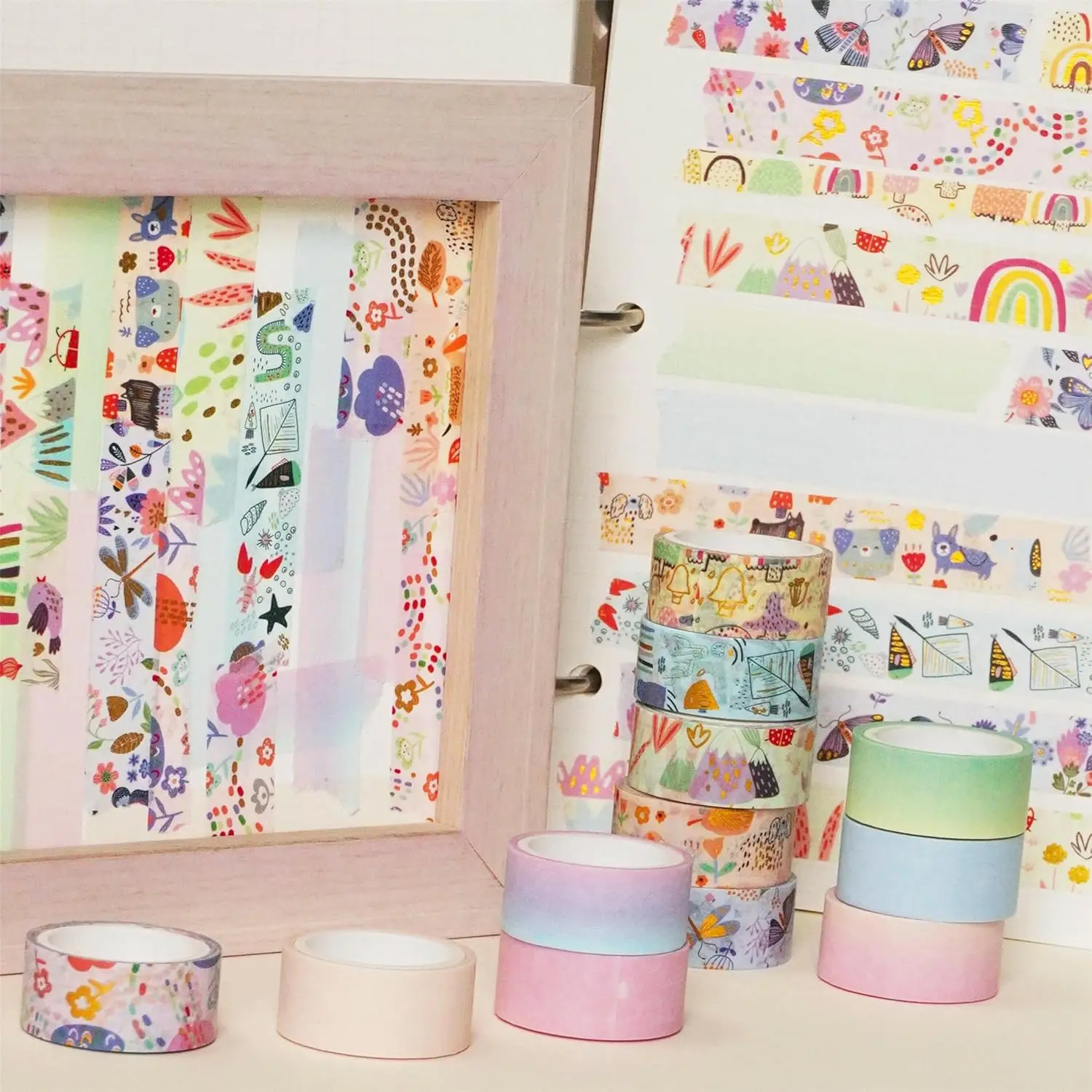 12 Rolls Children Fun Style Washi Tape Colorful Polka Dot Waterdrop Dream Paradise DIY Decorative Tape F7921