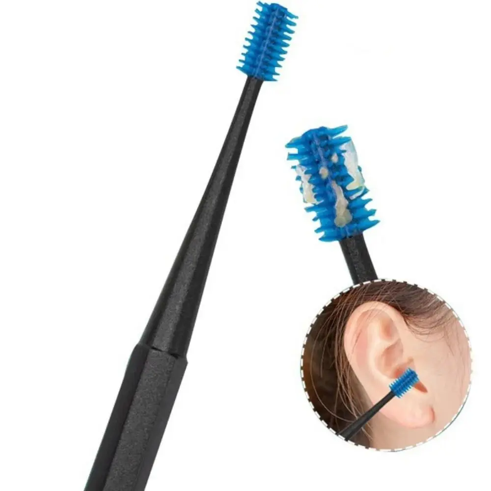 

360° Rotary Soft Silicone Earpick Double-ended Ear Picking Spiral Ear Cleaner Massage Ear Clean Ear Wax Clean Tool Ｈygiene