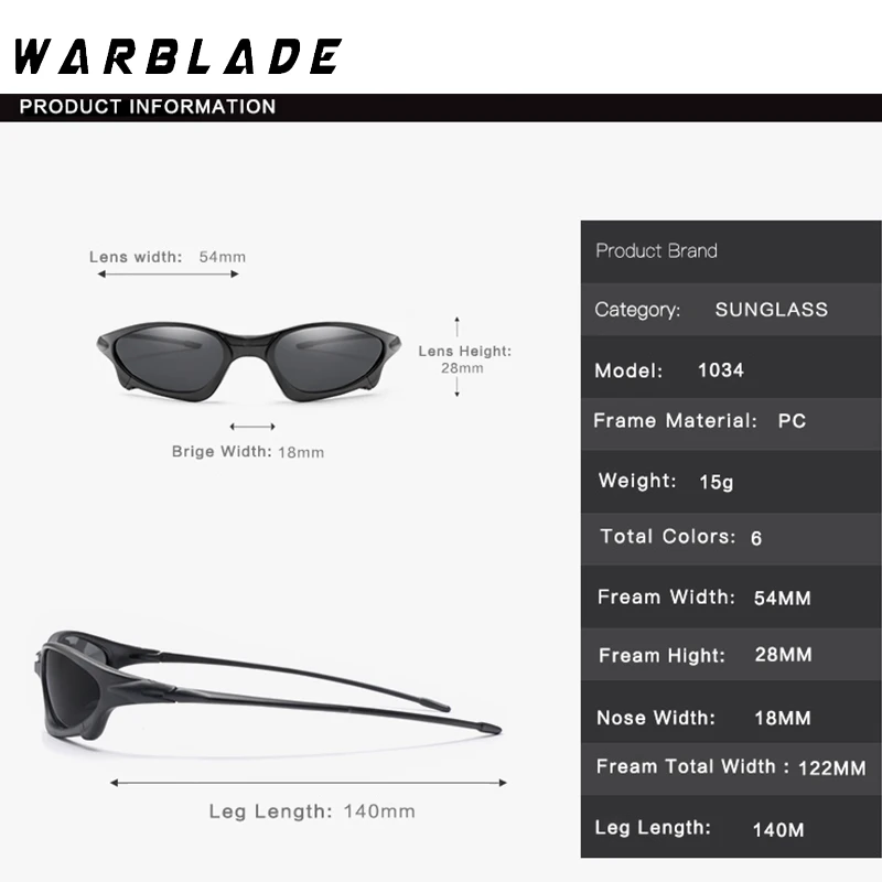 WarBLade New Sports Polarized Sunglasses Men Brand Design Retro Sun Glasses Male  Driving Black Goggles Eyeglasses UV400 Oculos