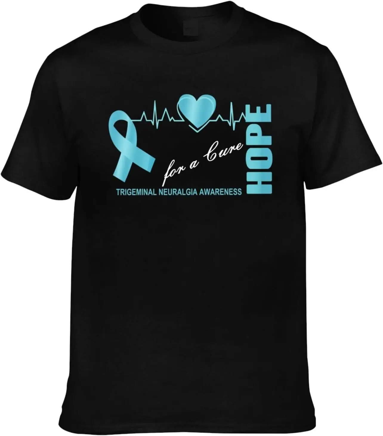 Hope for a Cure Trigeminal Neuralgia Awareness Flag Adult Short-Sleeve Crewneck Men's Cotton T-Shirt