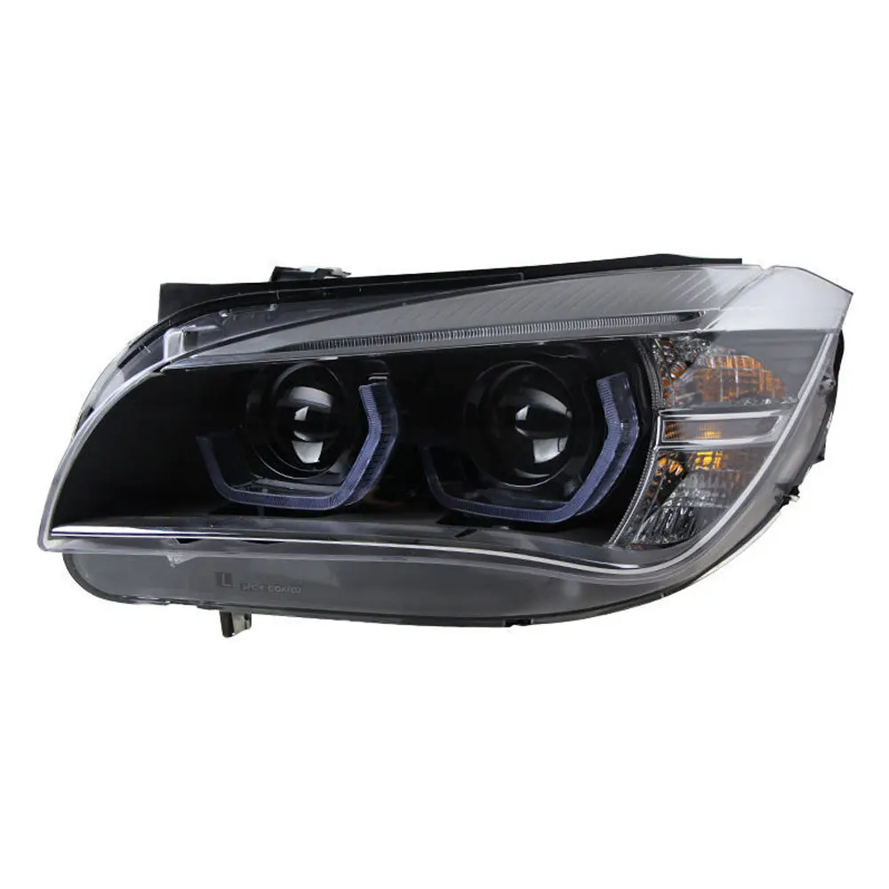 Pair Car Headlight For BMW X1 E84 F49 2010-2015 Modified LED DRL Angel Eye Front Lamp Assembly Automotive Accessories