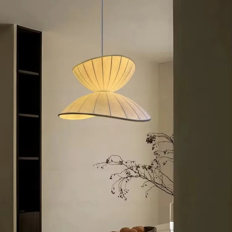 

Modern Japanese Wabi Sabi Silk Chandeliers Living Dining Room Bedroom Home Decor Nordic Pendant Lights Indoor Lighting Fixtures