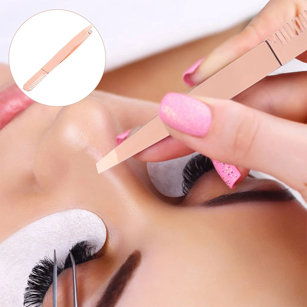 

4Pcs Stainless Steel Eyebrow Tweezers Small Lightweight Tools for Brow Shaping Hair Removal Lash Tweezers