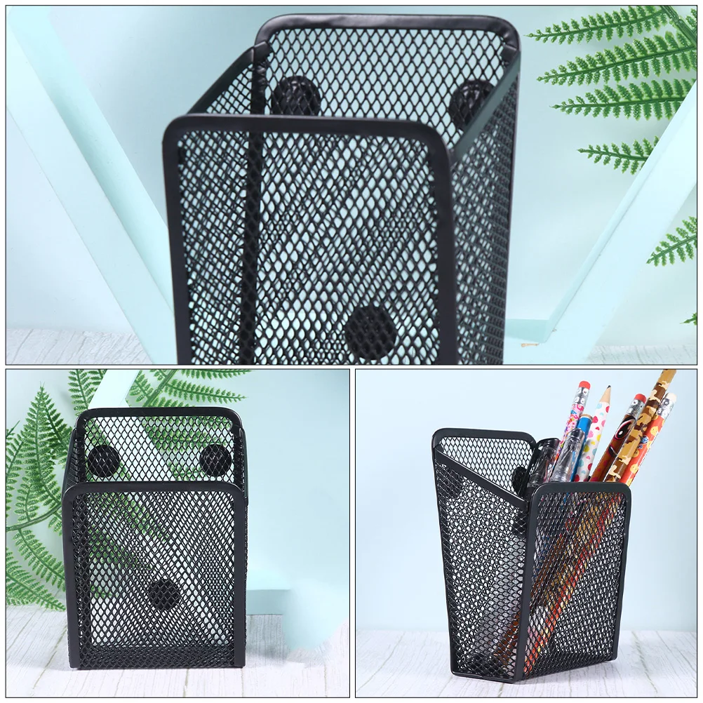 

1pc Magnetic Pen Holder Decorative Storage Bucket Desktop Brush Pot for Office Classroom Bedroom Space Saving Organizer