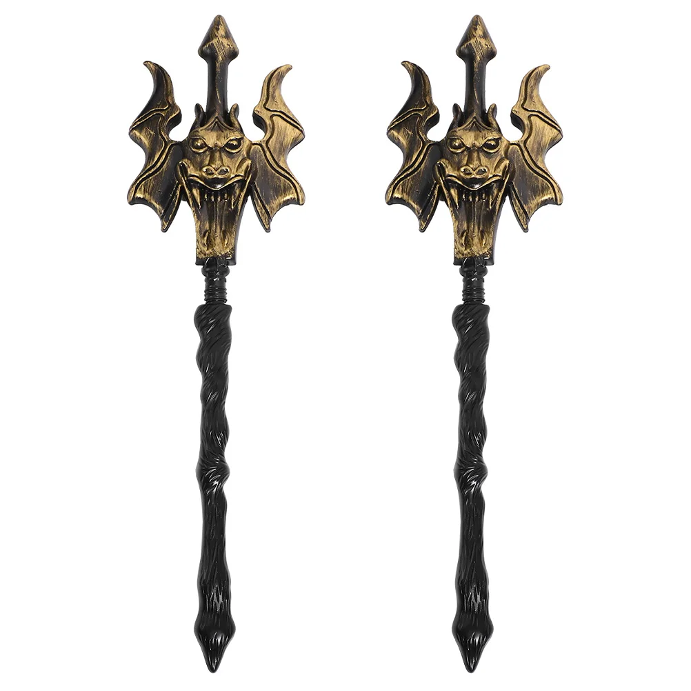 

2pcs Fork Props Halloween Cosplay Simulation Costume Decor Lightweight Durable High-End Plastic Party Accessories