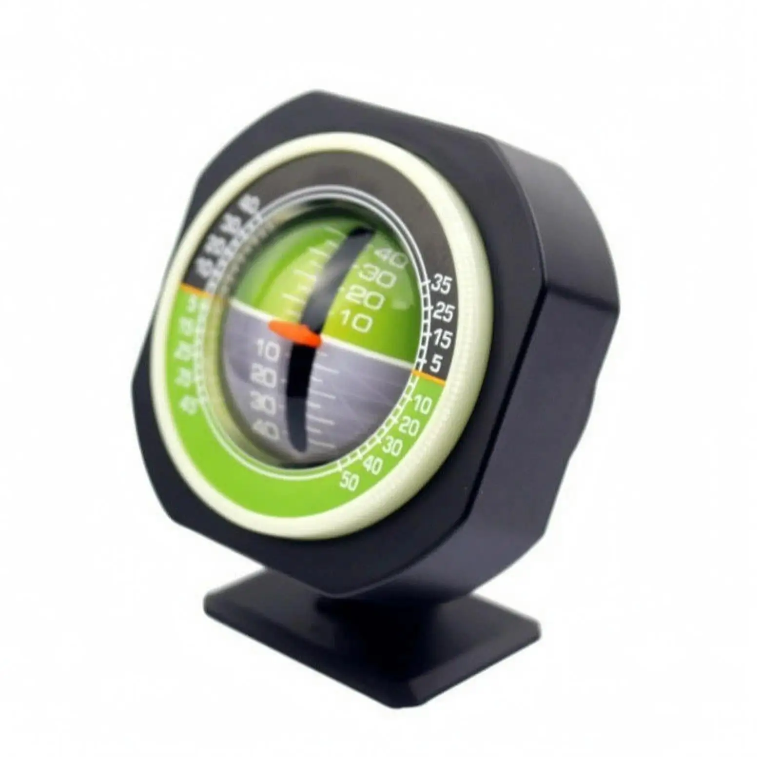 Portable Car Tilt Gauge for Trail Driving and Nighttime Travel with 3M Mounting Tape and Plastic Body