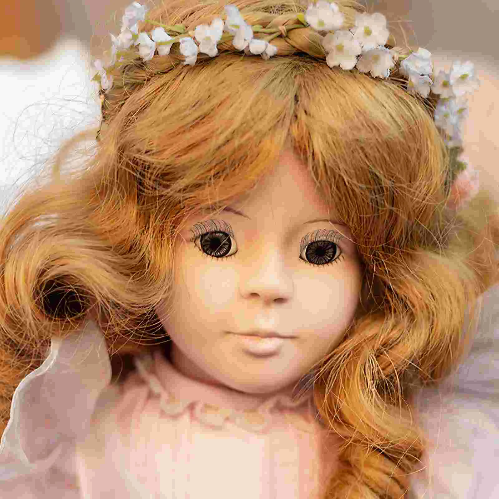 20Pcs Doll Supplies Width Make Craft Eyelashes Accessories Brown Strip Fake Bear Decorative Eye Realistic Manual Up Diy Strips