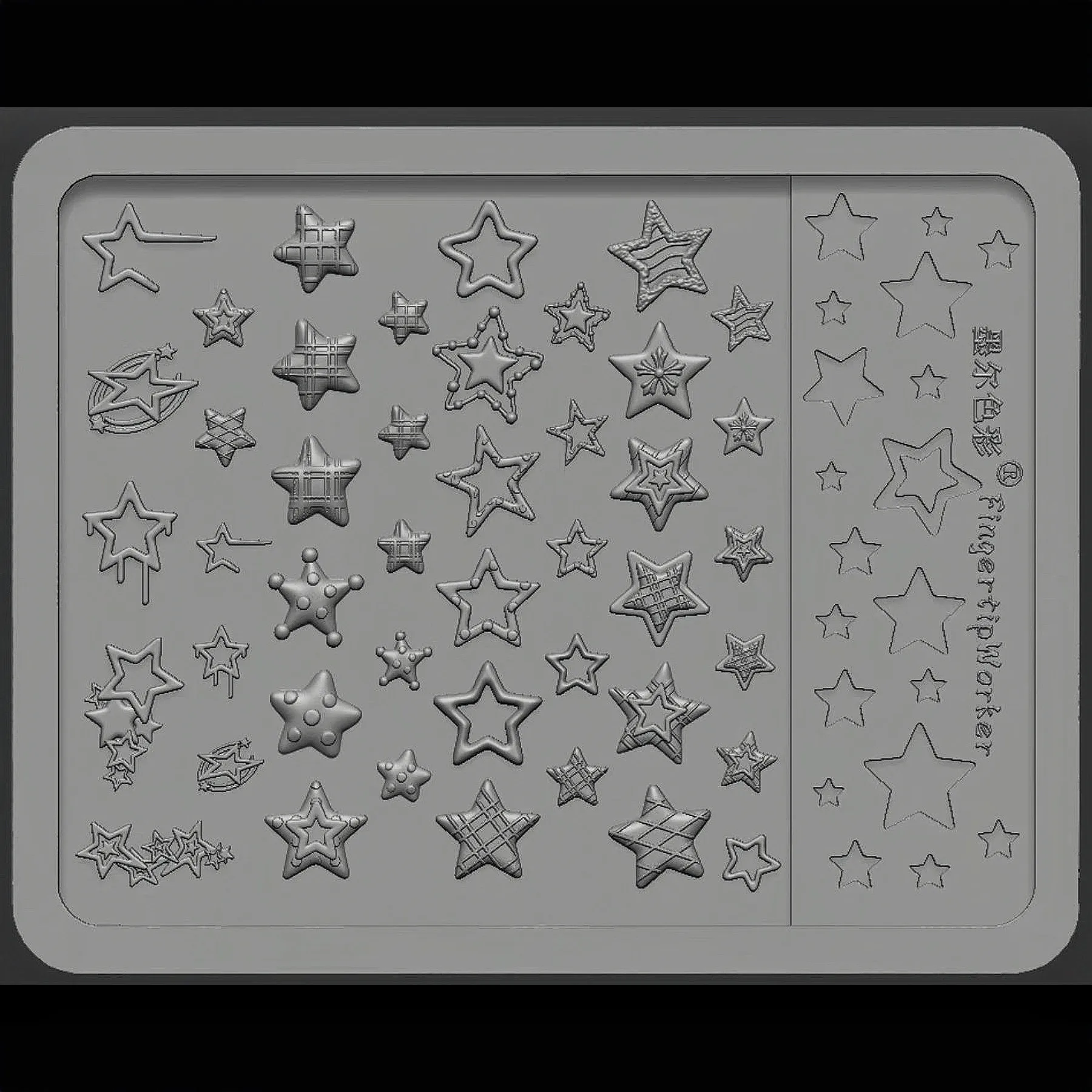 2026 New Star Silicone Mold Five-pointed Nail Art Stamping Retro Music Punk Mini Butterfly Phalaenopsis Lace Silicone Mold