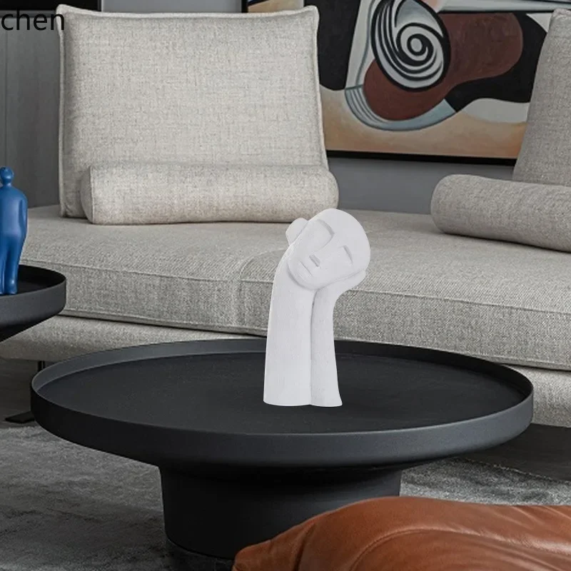 

YFY Simple Modern Light Luxury Creative Figure Sculpture Home Living Room Entrance Wine Cabinet Plaster Statue Soft Decoration