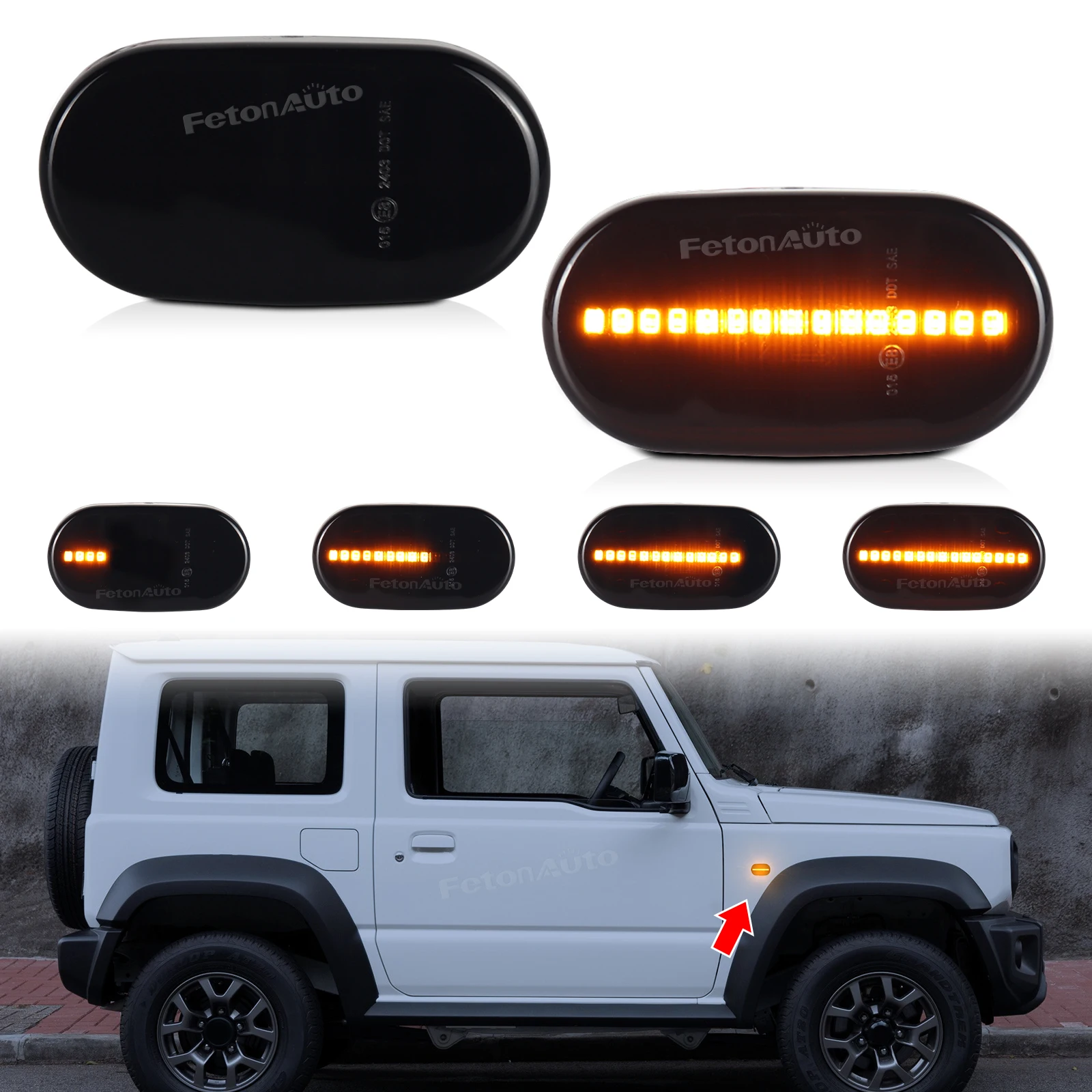 Dynamic LED Side Marker Turn Signal Indicator Repeater Light For Suzuki Jimny JB64W JB74W JB23W For Mazda For Chevrolet