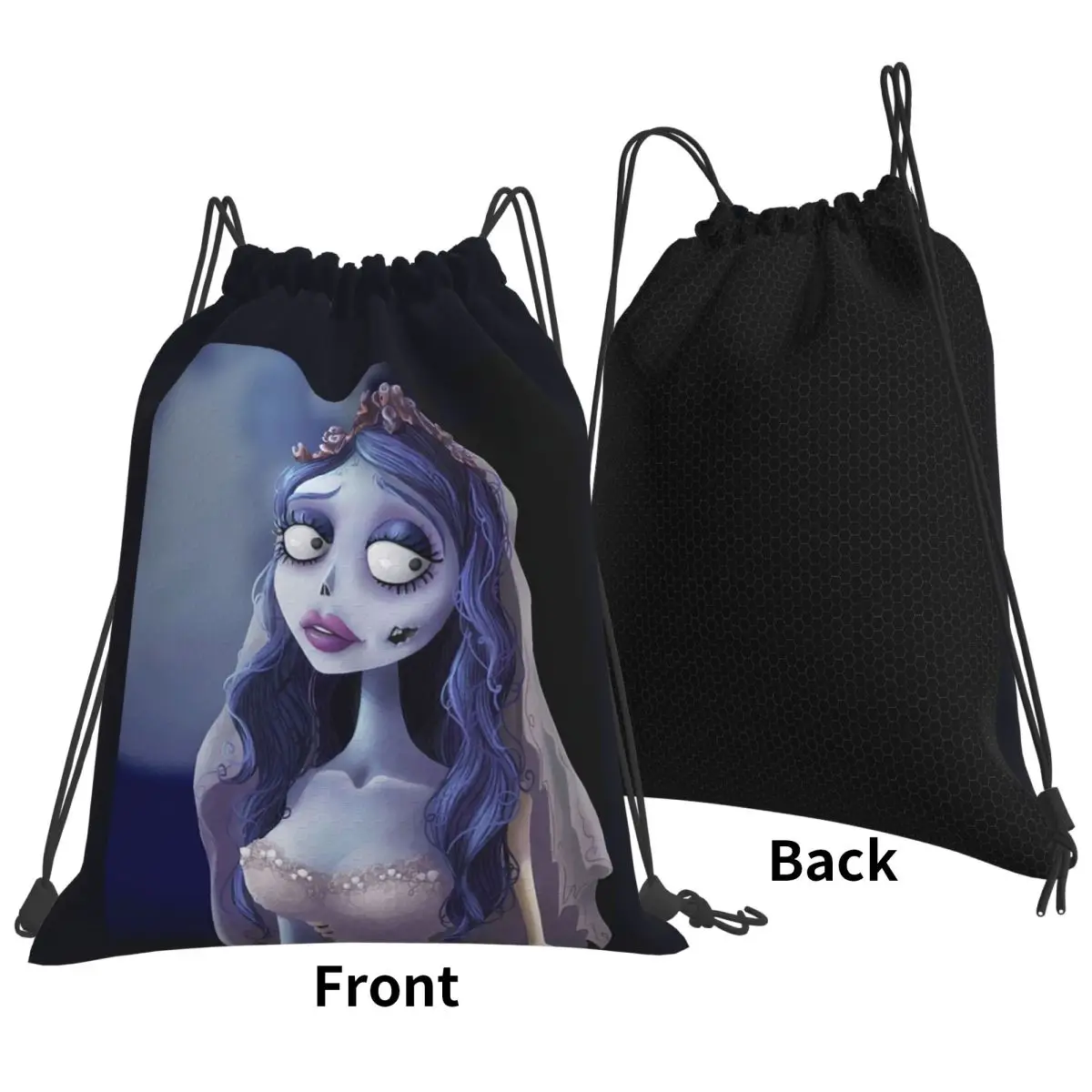 Emily The Corpse Bride Backpacks Multi-function Drawstring Bags Sports Bag Book Bags for Man Woman Students
