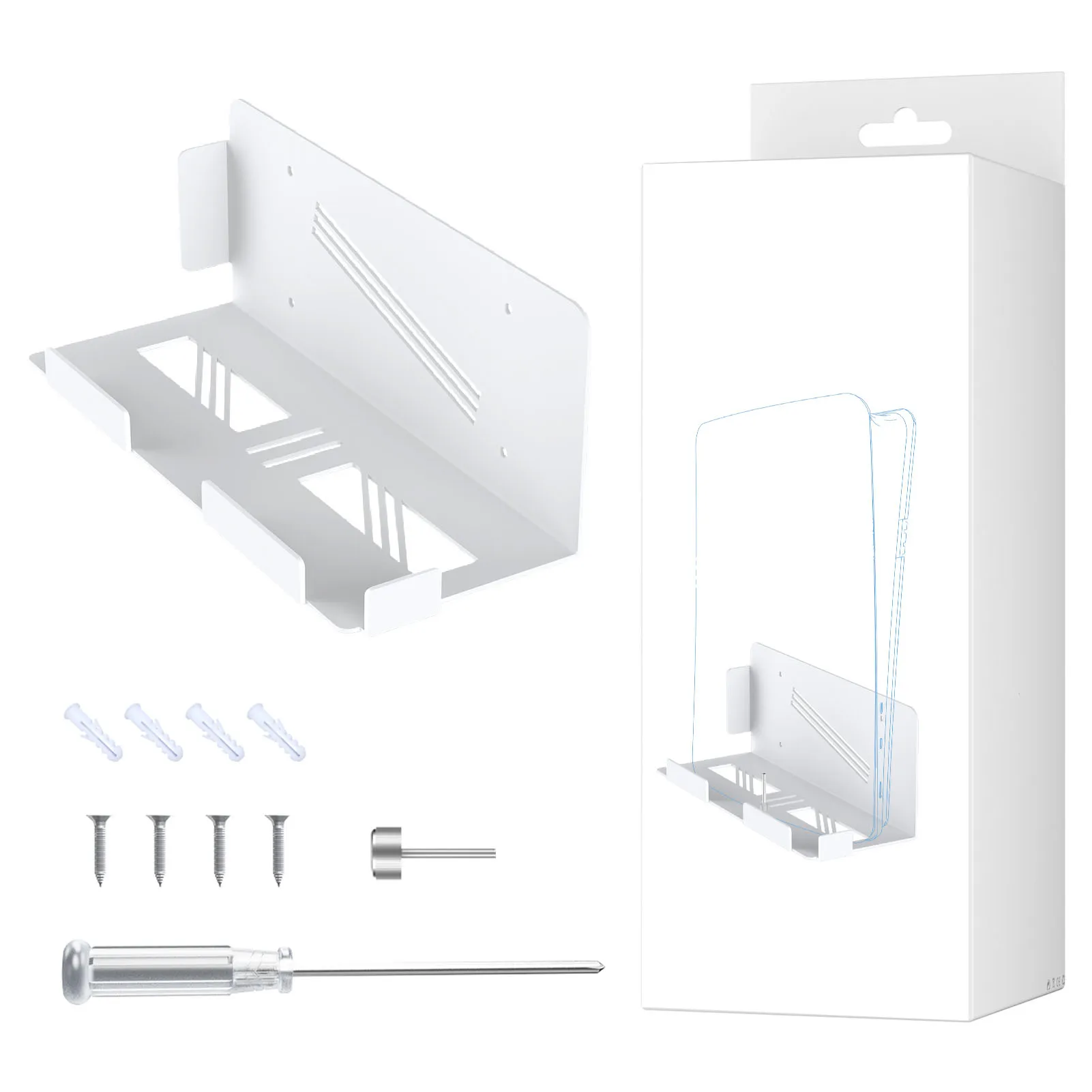 Wandbeugel voor de console, om aan de achterkant van de tv te bevestigen, voor gamingconsoles, controllers en koptelefoons, met schroefbevestiging voor PS5.