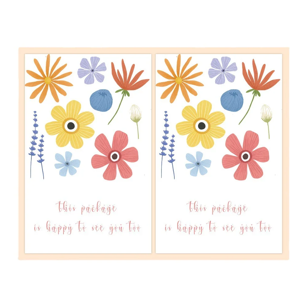 Autocollant de remerciement "Happy to See You Too", autocollants de fleurs, étiquette de sceau pour les petites entreprises, décor GT, 10-50 pièces par paquet