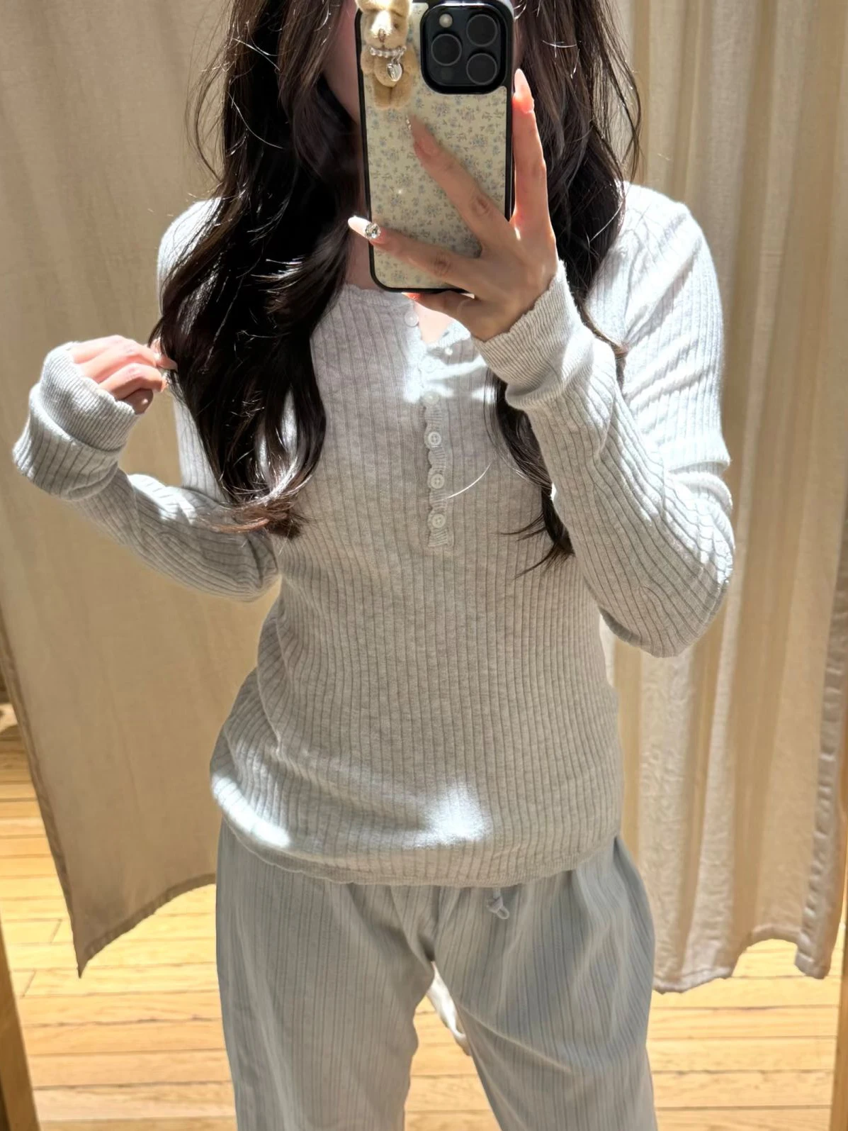 Twist Flower Knitted Long Sleeve T-shirt Woman Autumn Six Buttons O-neck Cotton Slim Tee Tops Casual Simple Sweet Knitwear Y2k