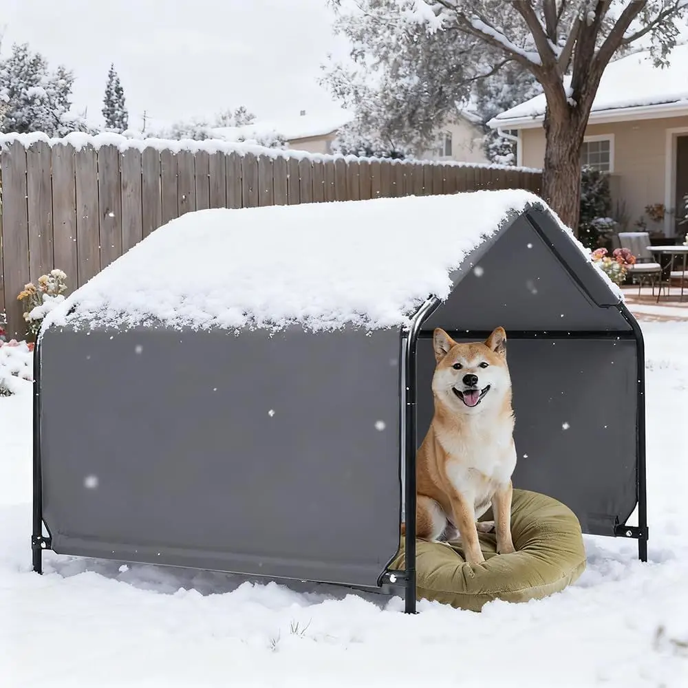 

Уличный тент-укрытие для животных, водонепроницаемый, для собак и кошек, 4x4x3 фута, серый, с защитой от УФ-излучения
