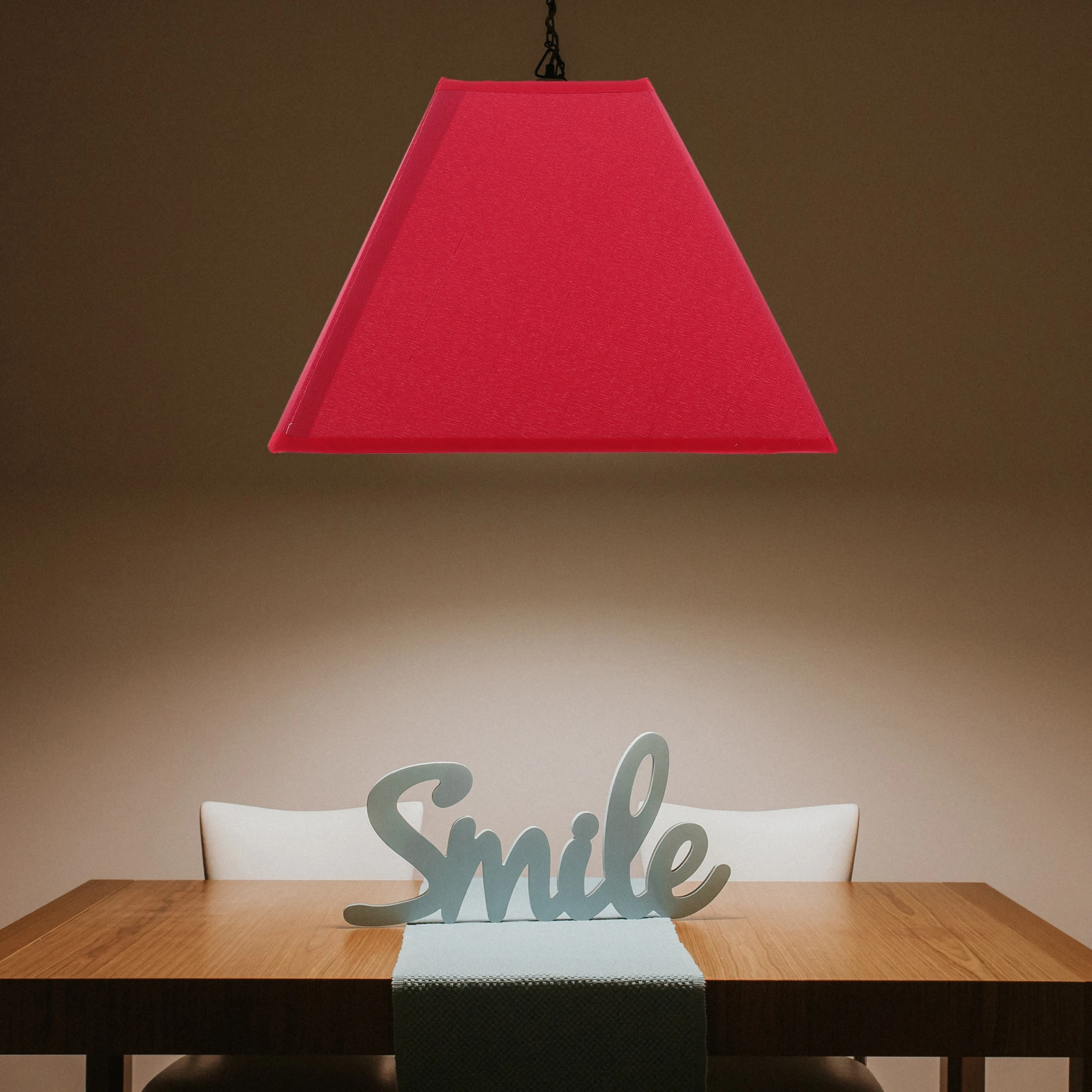 

Red Lampshade Cover for Table Lamps Cloth Lampshade Square Cloth Light Cover Style Dustproof Bedroom Lighting Decor
