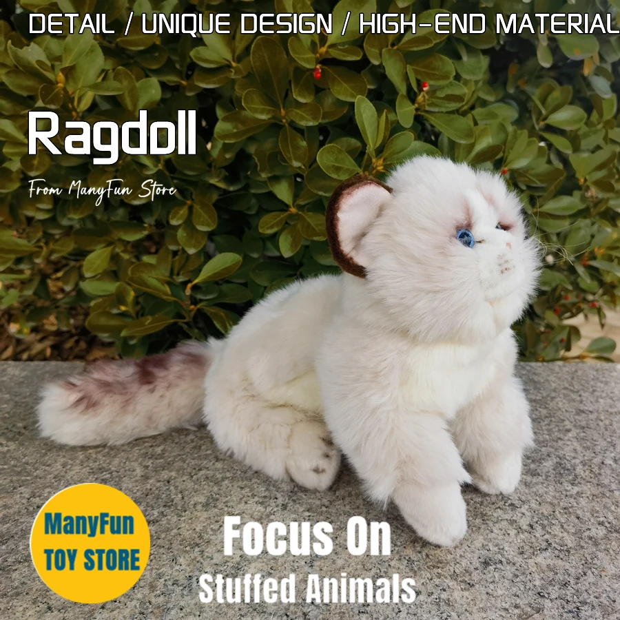 Ragdoll High Fidelity Cute Plushie Rag doll Cat Plush Toys Lifelike Animals Simulation Stuffed Doll Kawai Toy Gifts For Kids