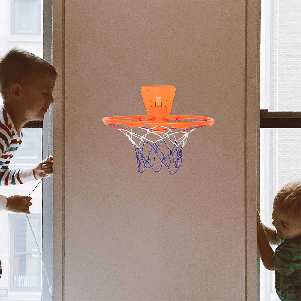 ห่วงบาสเกตบอลในร่มติดผนังมินิพลาสติกห้องเด็ก Backboard อุปกรณ์เสริมประหยัดพื้นที่ความทนทานไม่มีการเจาะ