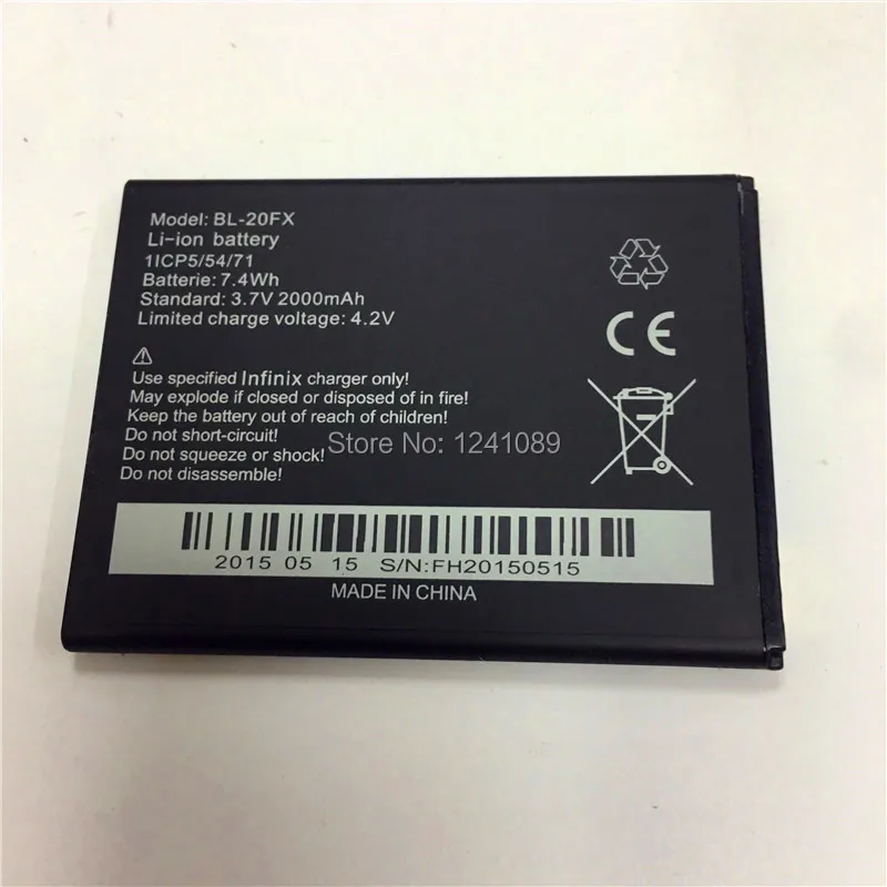 Mobile phone battery for Infinix BL-20FX battery 2000mAh Long standby time High capacity for  Infinix BL-20FX battery