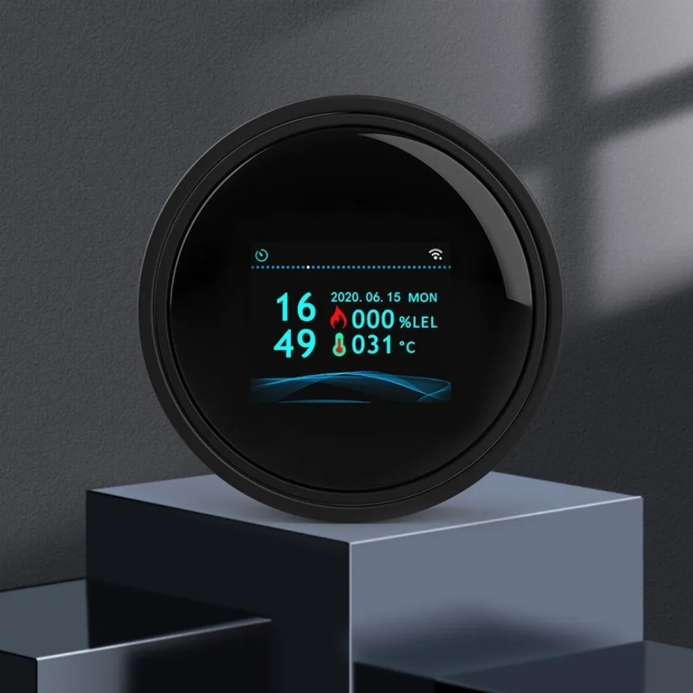 

Security Natural Gas Leakage Detector Temperature Display Digital LED Biogas Leak Detector Smart Fire Sensing Gas Alarm Biogas