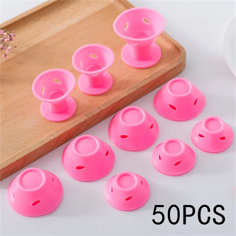 Magic Hair Care Rollers Set - 10/20/50PCS Soft Silicone Hair Curler No Heat No Clip DIY Curling Styling Tool for Beautiful Curls